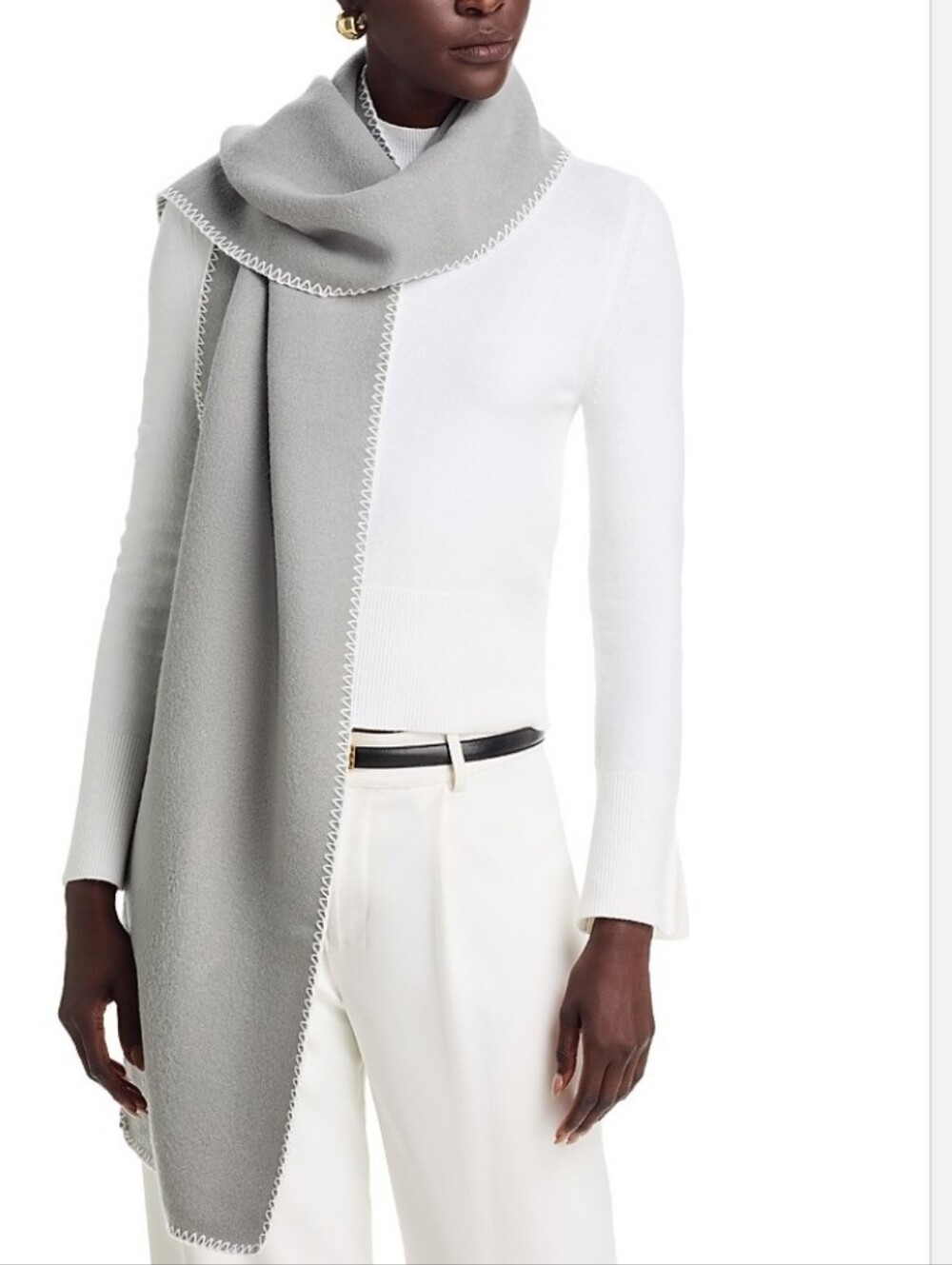 Aqua Whipstitch Scarf - Exclusive for Bloomingdale's.Color:Grey.